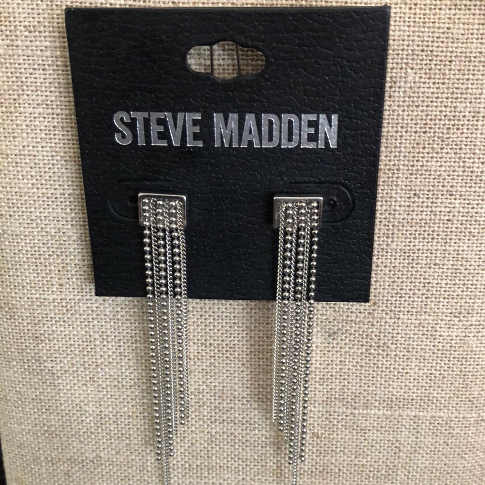 New Steve Madden Silver Drop Earrings